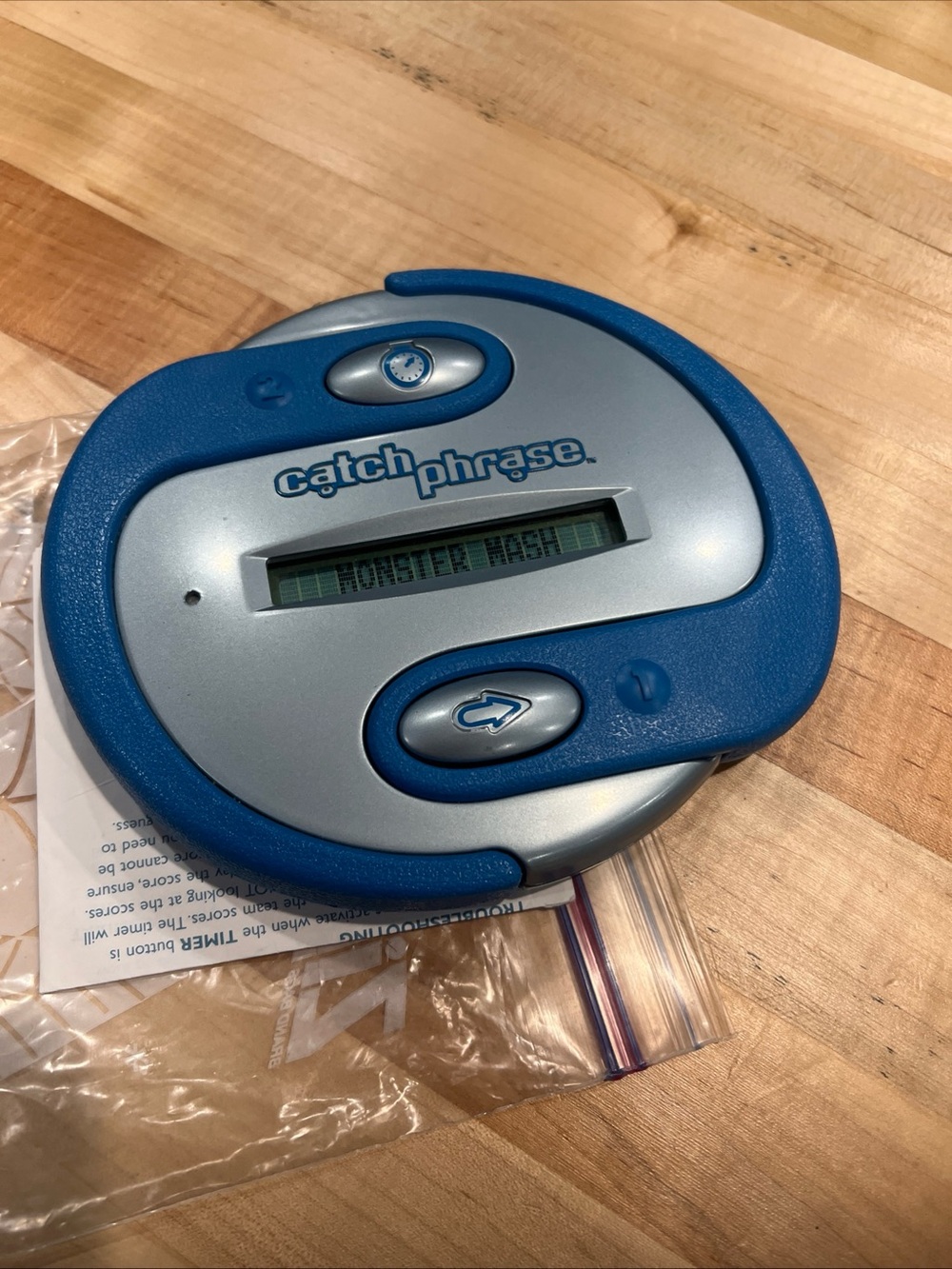 Catch Phrase Electronic Handheld Game Original 2000 Toy Blue & Silver Works